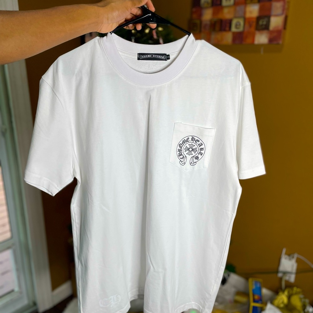 Chrome Hearts Men's White and Black T-shirt